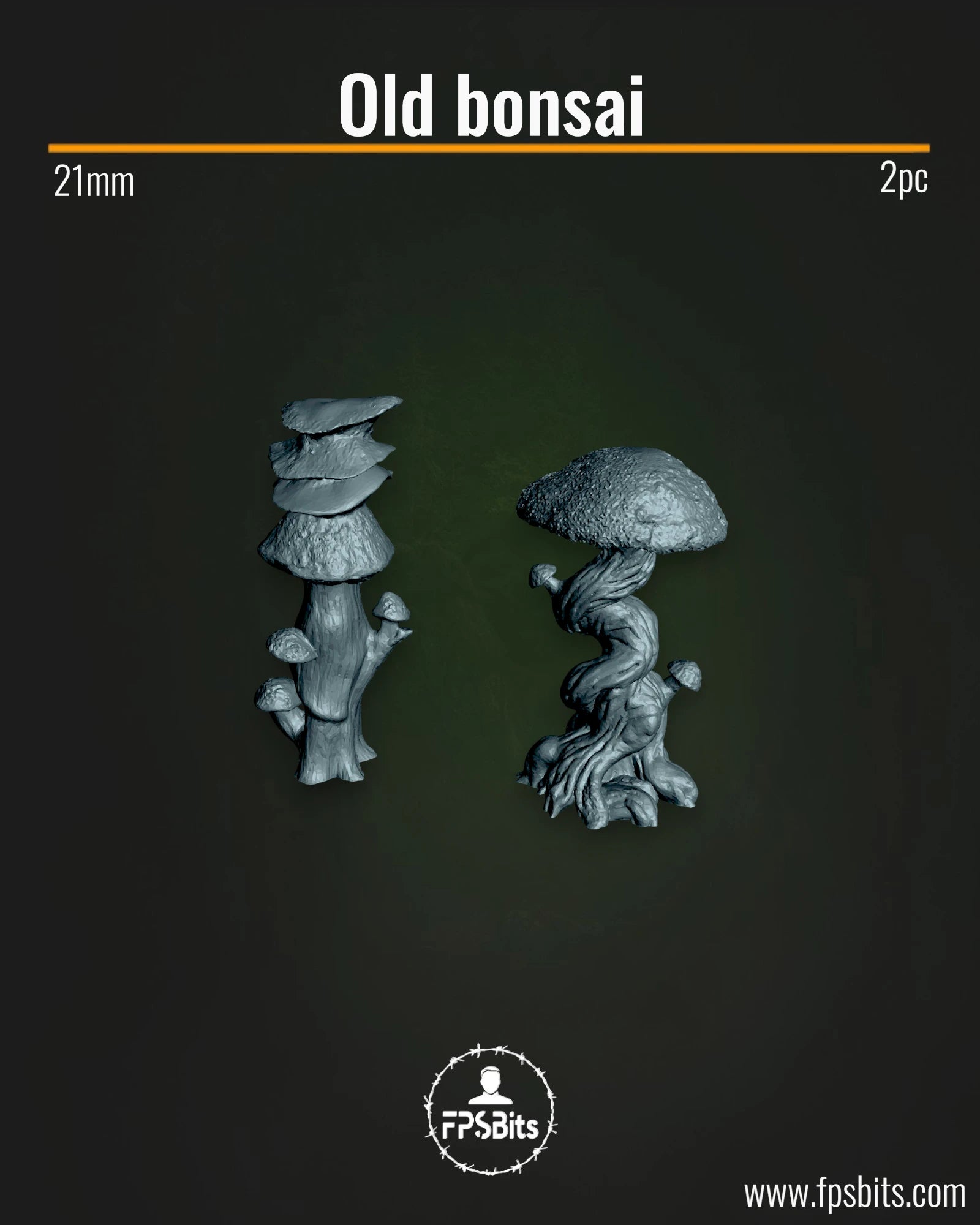 Alte Bonsai Miniatur Baum Bits für Tabletop Bases und Dioramen – 3D gedruckte Bonsai Bäume von FPSBits