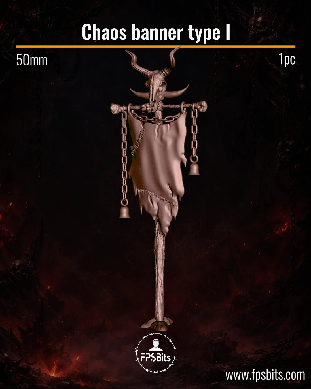 Chaosbanner Typ I Dark Fantasy Banner Terrain Bit für Tabletop Dioramen – FPSBits