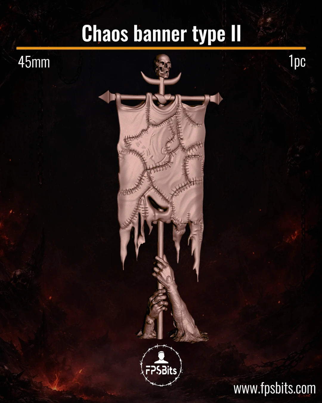 Chaosbanner Typ 2 Dark Fantasy Banner Terrain Bit für Tabletop Dioramen – FPSBits