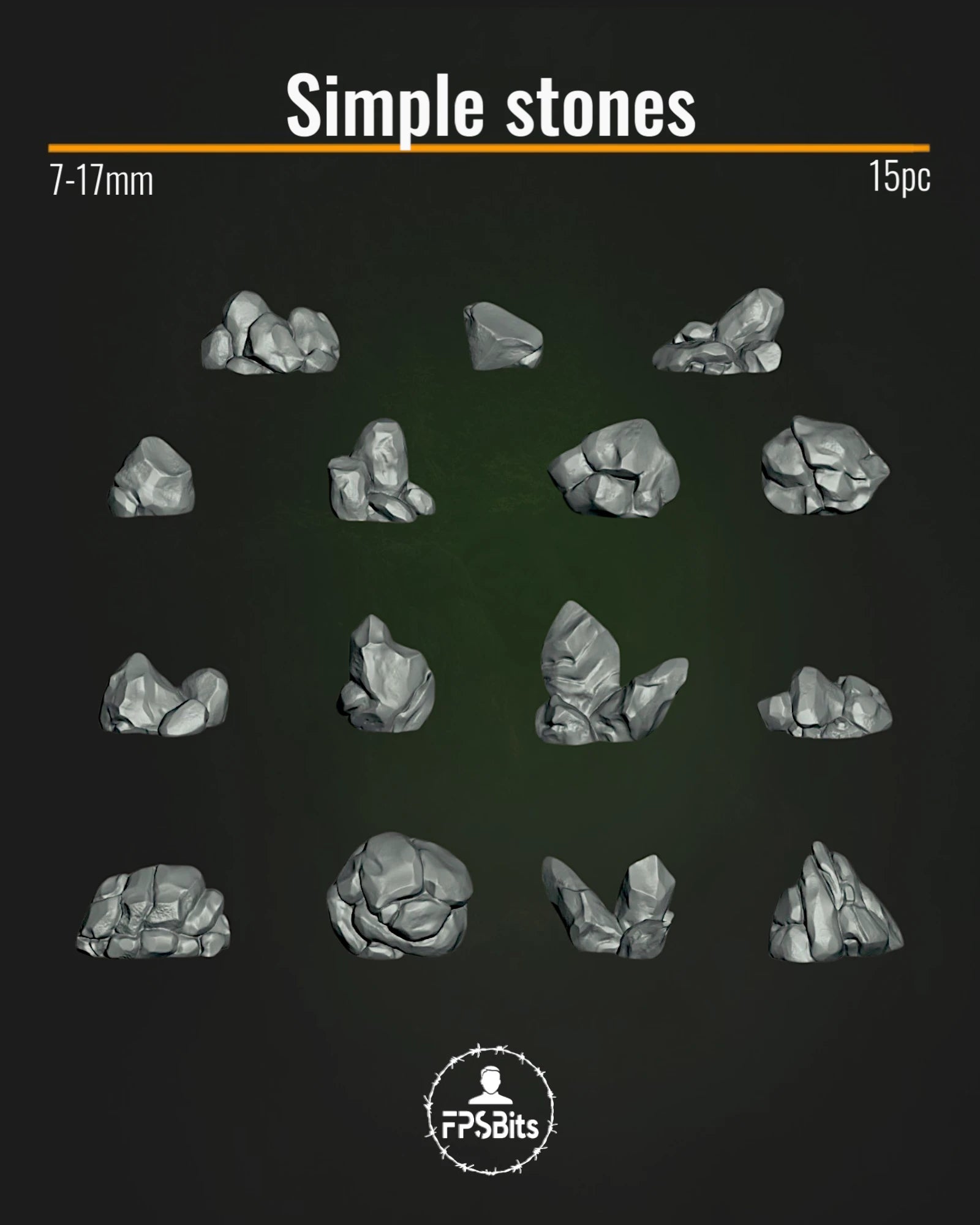 Steine Terrain Bits für Tabletop Bases und Dioramen – FPSBits