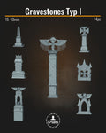 Grabsteine Terrain Bits für Friedhof Dioramen und Tabletop Bases – FPSBits