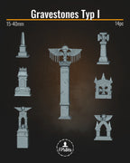 Grabsteine Terrain Bits für Friedhof Dioramen und Tabletop Bases – FPSBits
