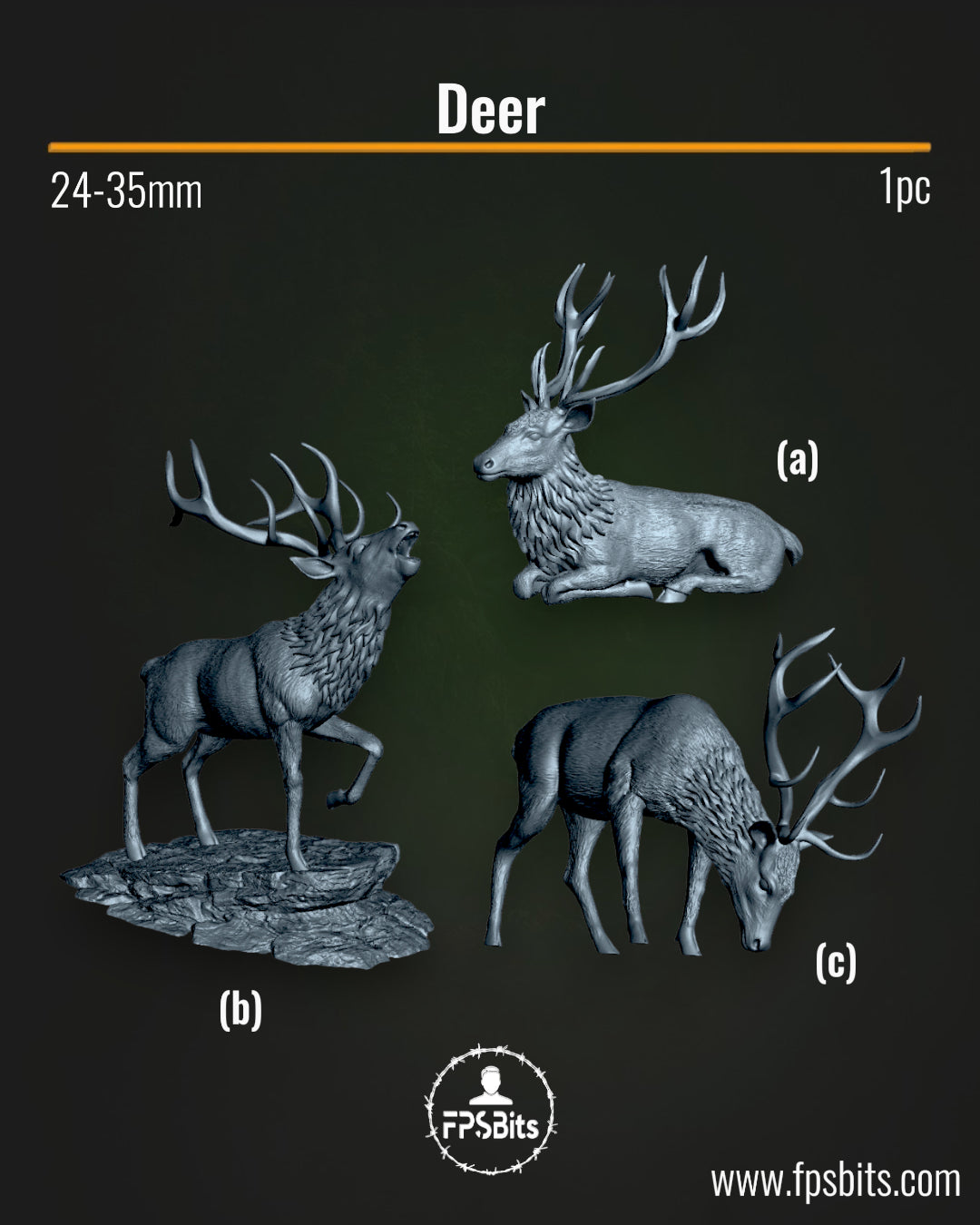 Hirsch Tier Miniatur für Tabletop Dioramen und Wald Bases – FPSBits