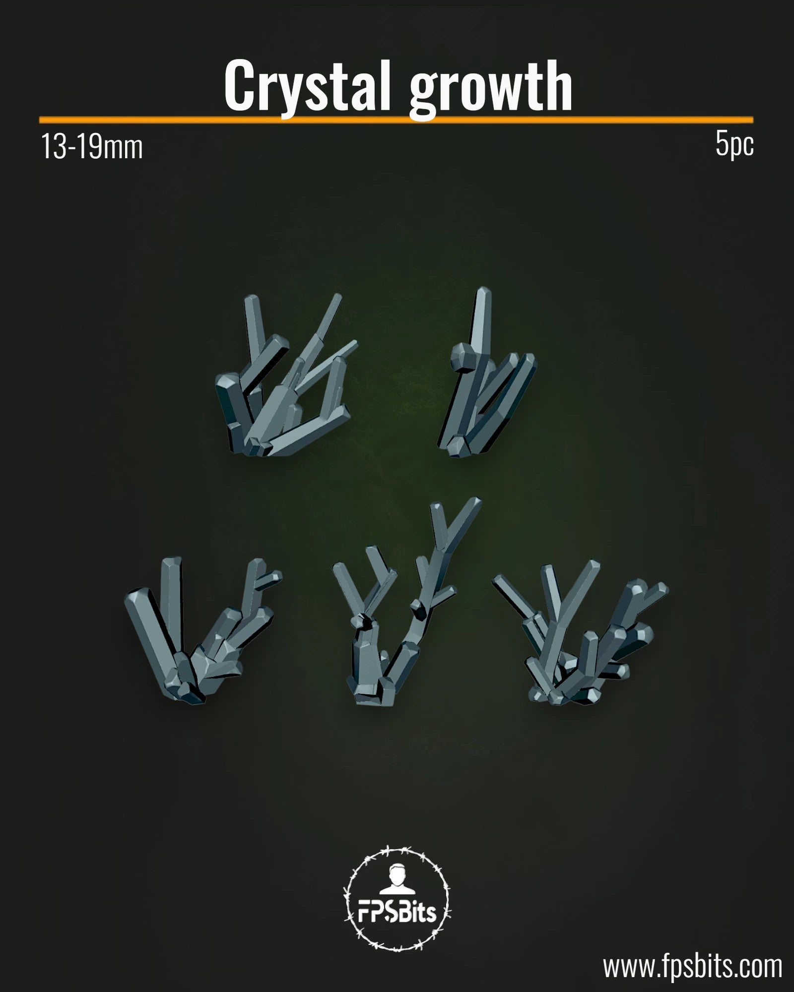 Kristall Wucherung Fantasy Terrain Bits für Tabletop Bases und Dioramen – FPSBits