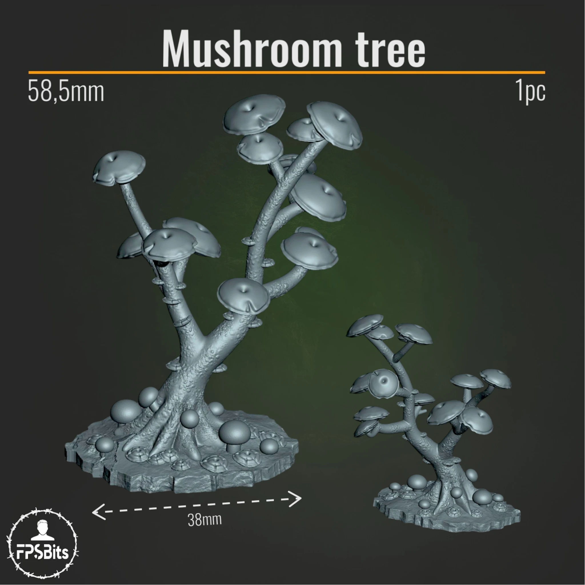 Pilz Baum Terrain Bits für Wald Bases und Tabletop Dioramen – FPSBits