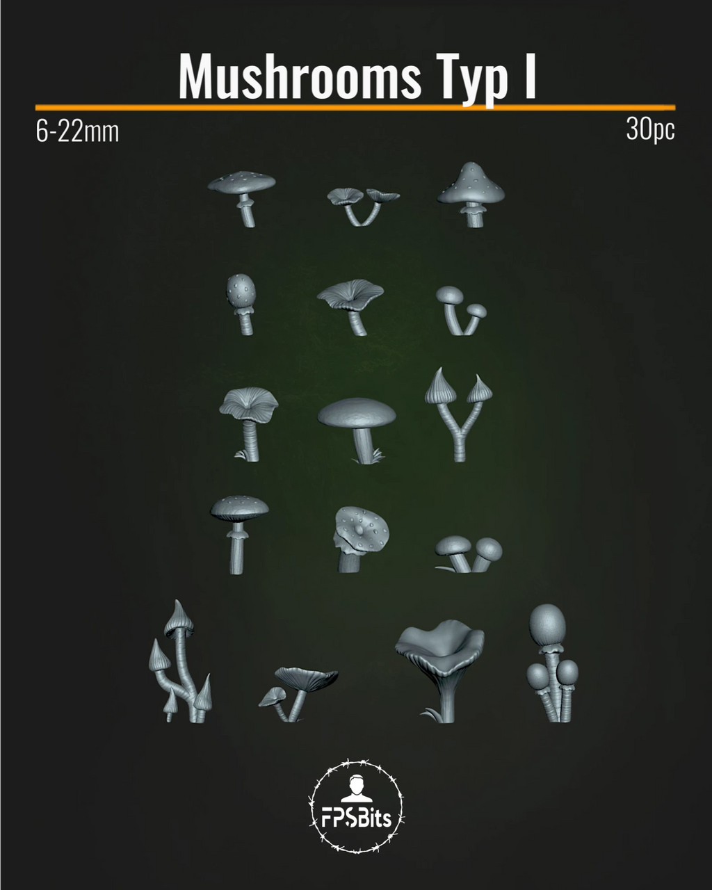 Pilz Terrain Bits für Wald Bases und Tabletop Dioramen – FPSBits