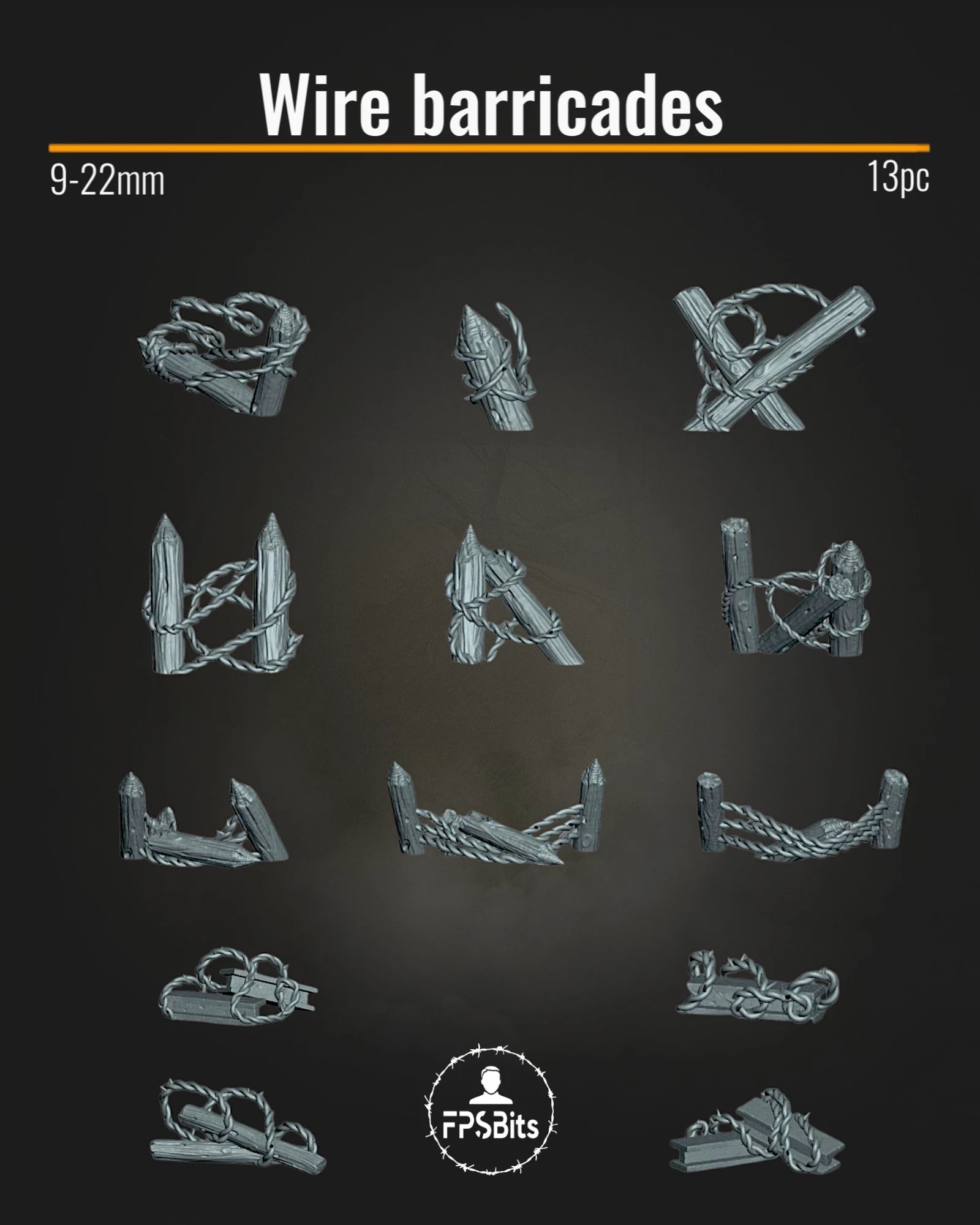 Stacheldraht Barrikaden Terrain Bits für Tabletop Schlachtfelder – FPSBits