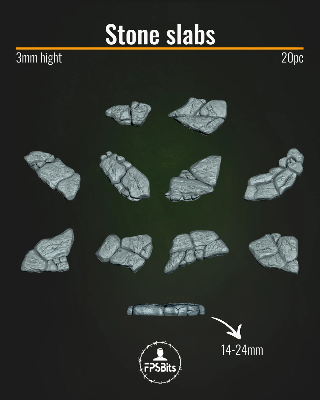 Steinplatten Terrain Bits für Tabletop Bases und Dioramen – FPSBits