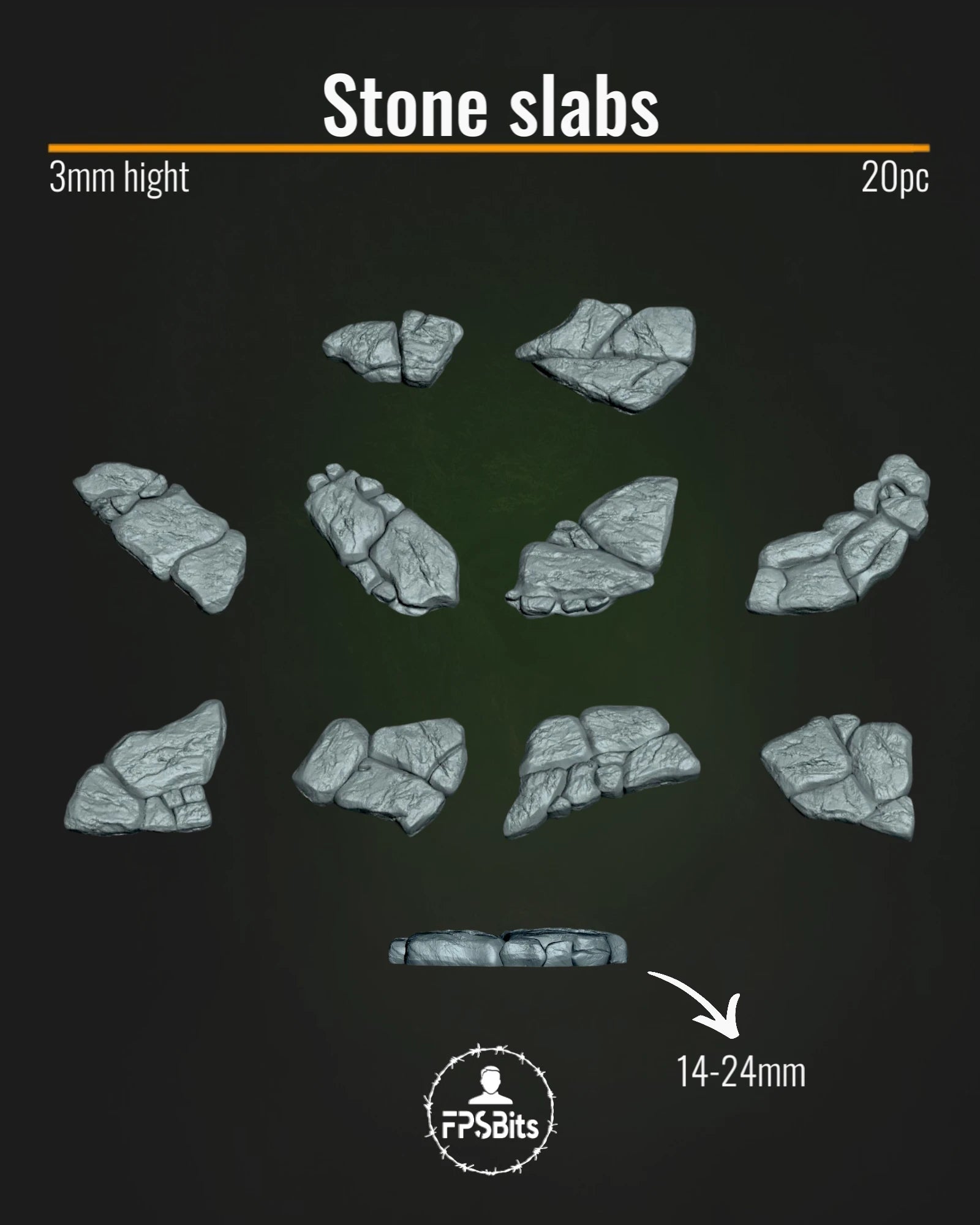 Steinplatten Terrain Bits für Tabletop Bases und Dioramen – FPSBits