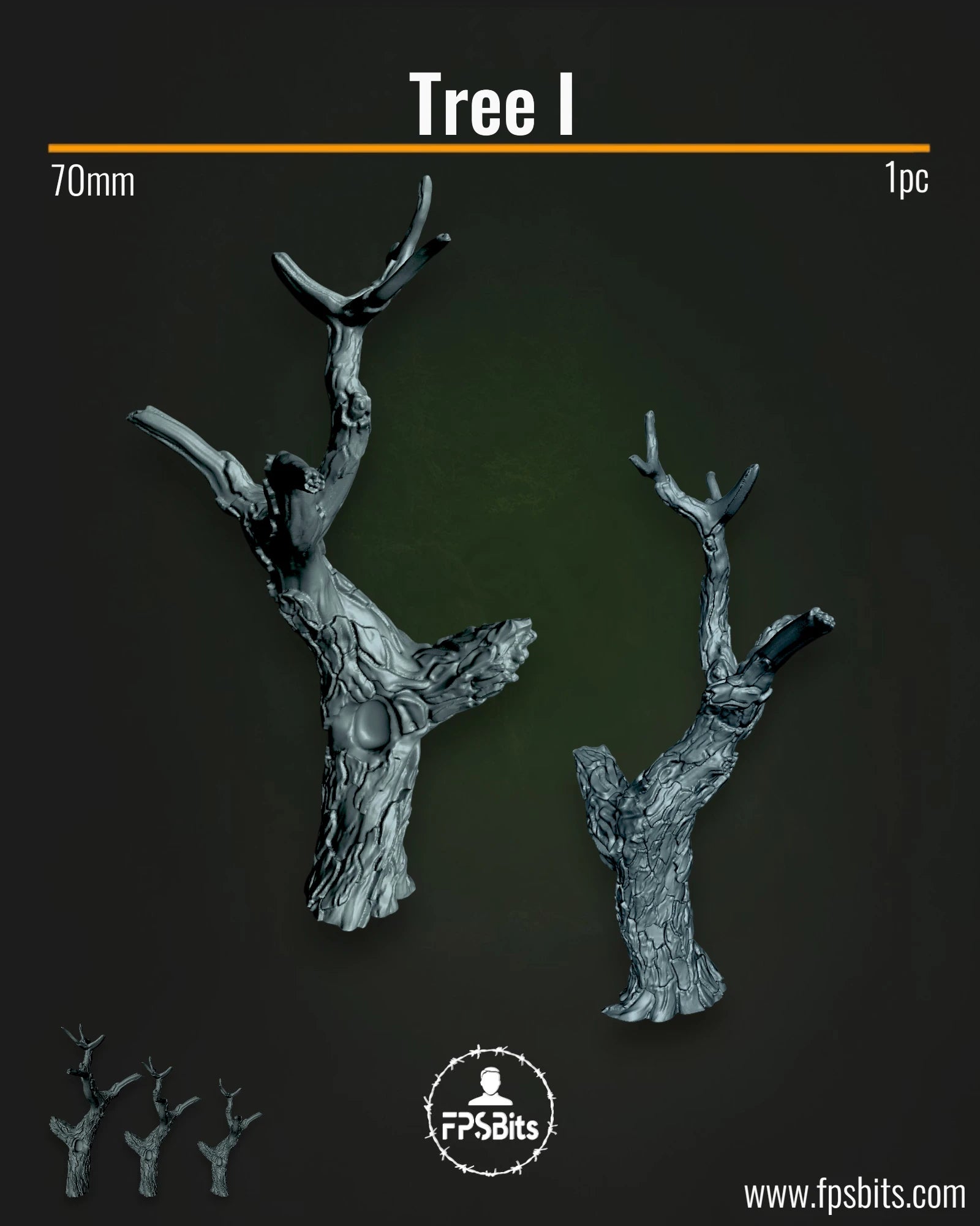 Abgestorbener Miniatur Baum für Tabletop Wald Dioramen und Natur Bases – 3D gedrucktes Terrain von FPSBits