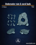 Unterwasser Ruine und Korallen Terrain Bits für Tabletop Unterwasser Dioramen und Meeres Bases – 3D gedrucktes Terrain von FPSBits