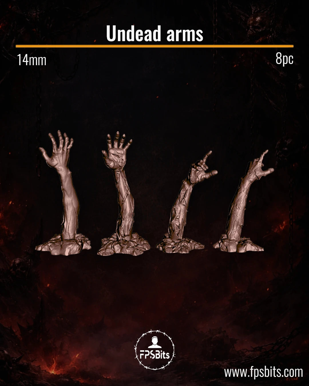 Untote Arme Horror Terrain Bits für Tabletop Bases und Dark Fantasy Dioramen – FPSBits