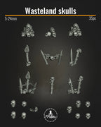 Wasteland Schädel Terrain Bits für Tabletop Bases, Ödland Dioramen und Dark Fantasy – FPSBits