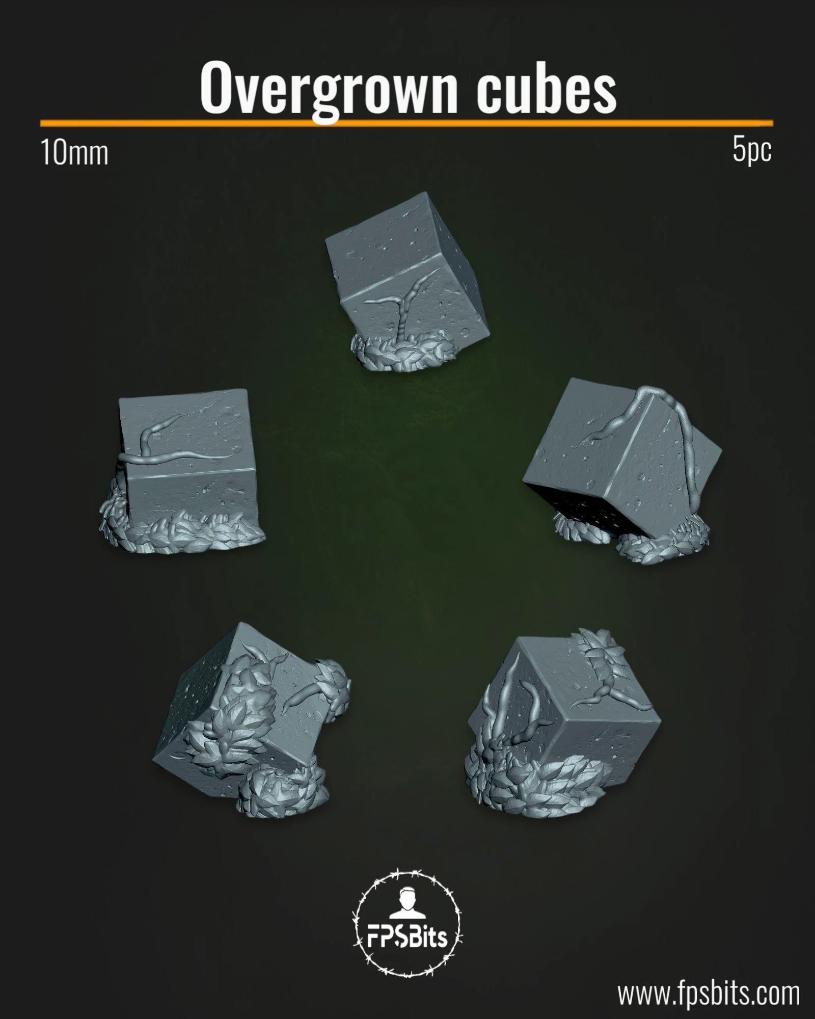 Überwucherte Würfel Terrain Bits für Tabletop Ruinen Dioramen – FPSBits