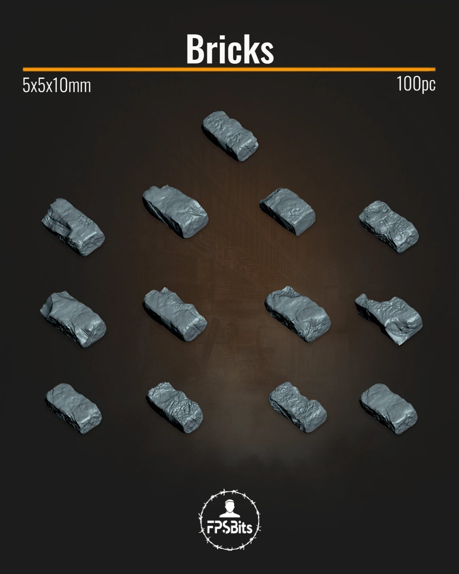 Ziegelsteine Terrain Bits für Tabletop Ruinen, Städte und Dioramen – FPSBits